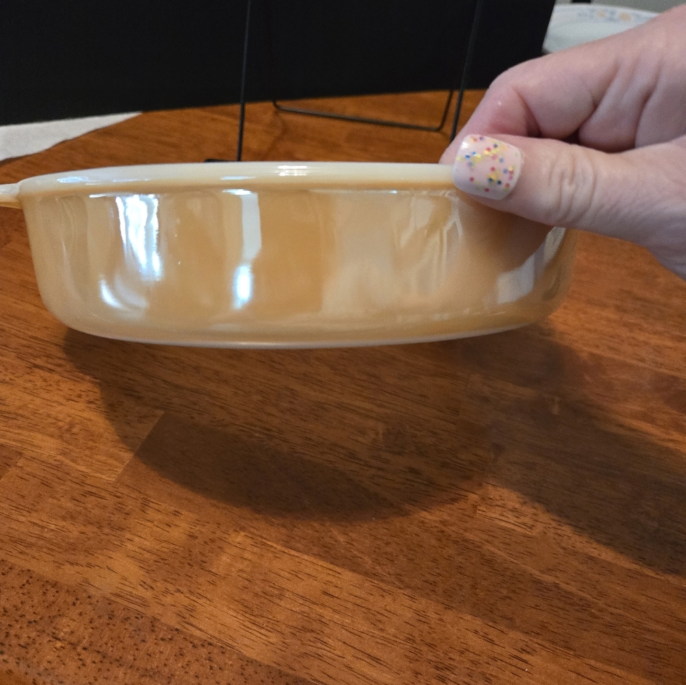COPY - Fire King Peach Luster Casserole  Dish